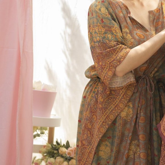 Boozy Button Albela Banarasi Winter Kaftan - Picture 4 of 4